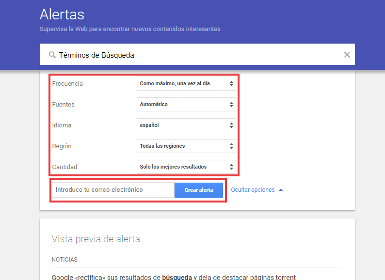 Entérate de todo con Google Alerts | aeuroweb