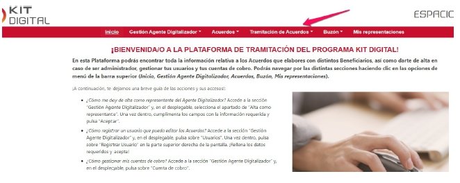 interfaz de red.es una vez desistido el bono